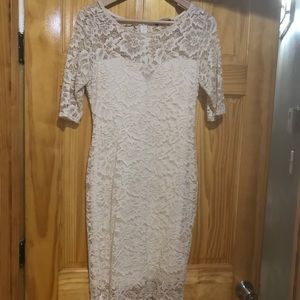Beige Lace Bodycon